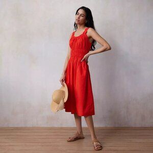 LC Lauren Conrad Shirred Tank Midi Dress